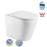 BM Zurich Raised Height Tornado Rimless Flush Floor Mount Pan with Soft Close Seat - Matte White (4 Star)